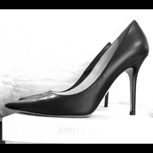 Jimmy Choo Abel black leather 4” stilettos size 38